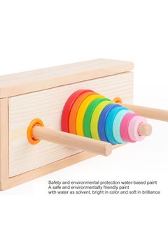 Generic Wooden Hanoi Tower Logic Puzzle Toy, Colorful Block Puzzle Game with 10 Rings Storage Box for Kids and Adults (Large Tower in  - Image 4