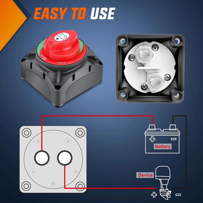 Nilight 600A High Current Battery Switch 12V 24V 48V ON Off Heavy Duty Battery Power Cut Master Switch Disconnect Isolator for Truck Vehicle Trailer RV Marine Boat Yacht - Image 5
