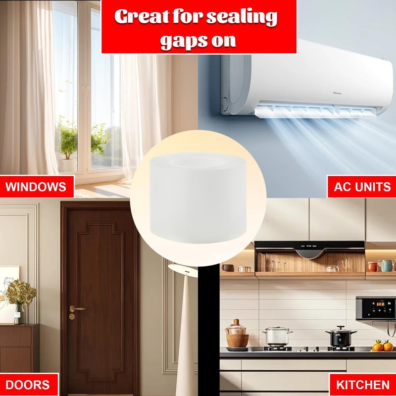 PackYard Transparent Window Weather Sealing Tape 2 Inch x 16.5 FT Weather Stripping Residue-Free Clear Window Insulation Caulk for Shower Glass Gaps and Clear Tape Doors Windows Windproof - Image 5