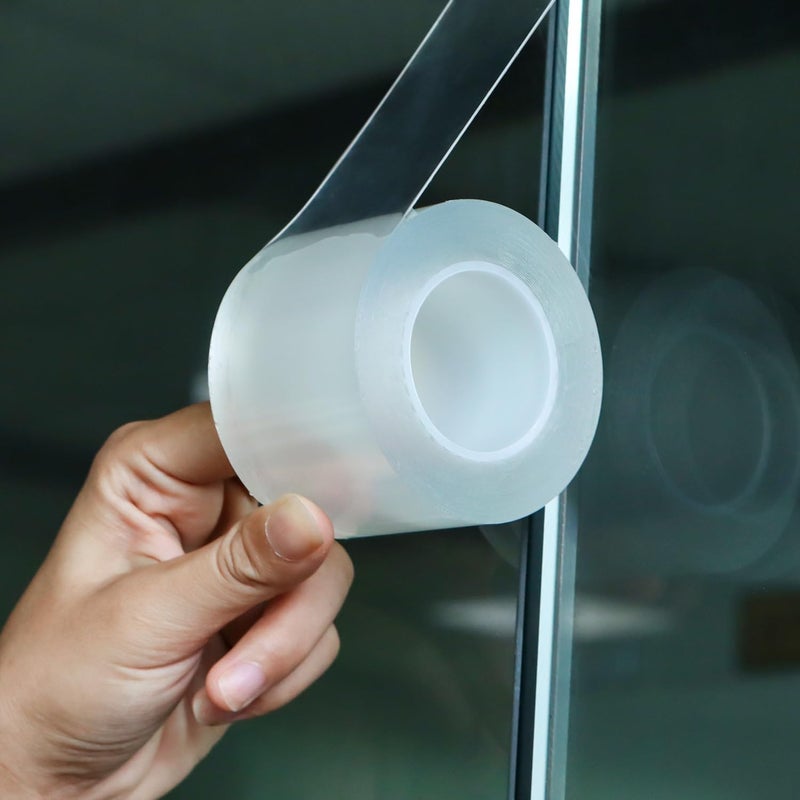 PackYard Transparent Window Weather Sealing Tape 2 Inch x 16.5 FT Weather Stripping Residue-Free Clear Window Insulation Caulk for Shower Glass Gaps and Clear Tape Doors Windows Windproof - Image 1