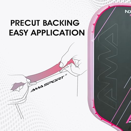 PICKLETECH Pickleball Paddle Protection Tape - Paddle Head Edge Guard - Racket Edge Protection Tape -Fit Perfectly Curved Edge -No Wrinkling Gradient Blue Pink - Image 3