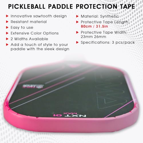 PICKLETECH Pickleball Paddle Protection Tape - Paddle Head Edge Guard - Racket Edge Protection Tape -Fit Perfectly Curved Edge -No Wrinkling Gradient Blue Pink - Image 5