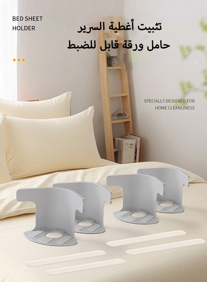 Bed Sheet Holder Set with Lock Strips, Heavy Duty Bed Sheet Fasteners, Non-Slip Lock Sheet Clips, for All Size Mattress, Blankets, Bedding (4pcs) - Image 1
