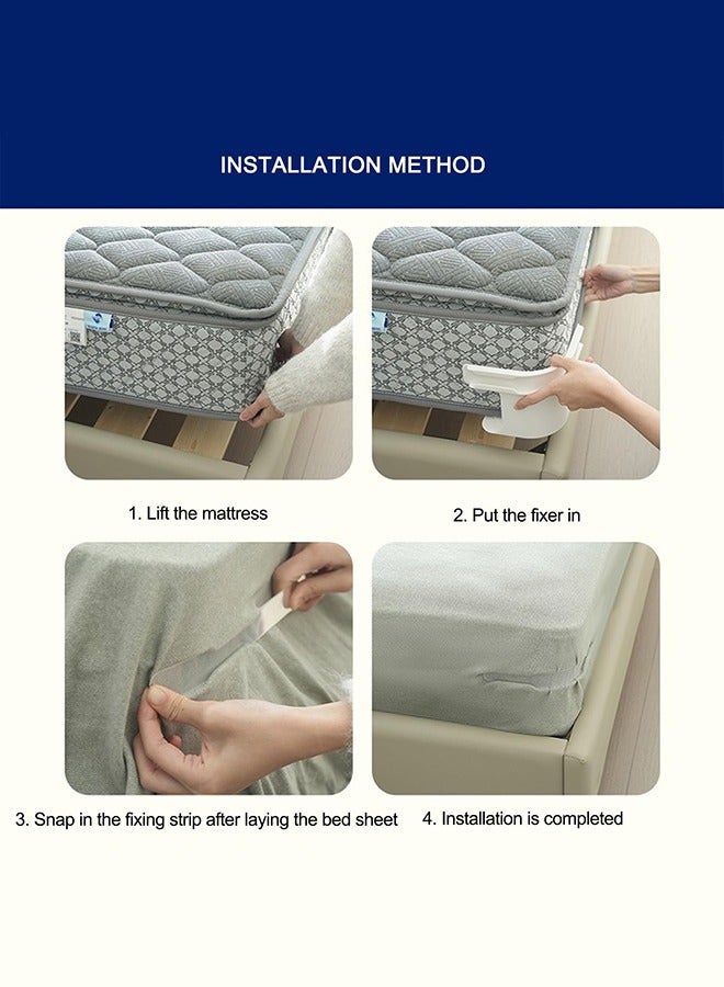 Bed Sheet Holder Set with Lock Strips, Heavy Duty Bed Sheet Fasteners, Non-Slip Lock Sheet Clips, for All Size Mattress, Blankets, Bedding (4pcs) - Image 5