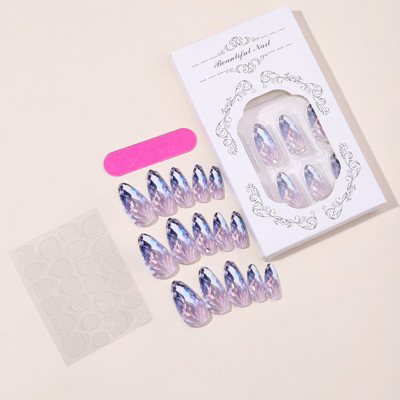 Almond Shape Crystal False Nails - Image 3