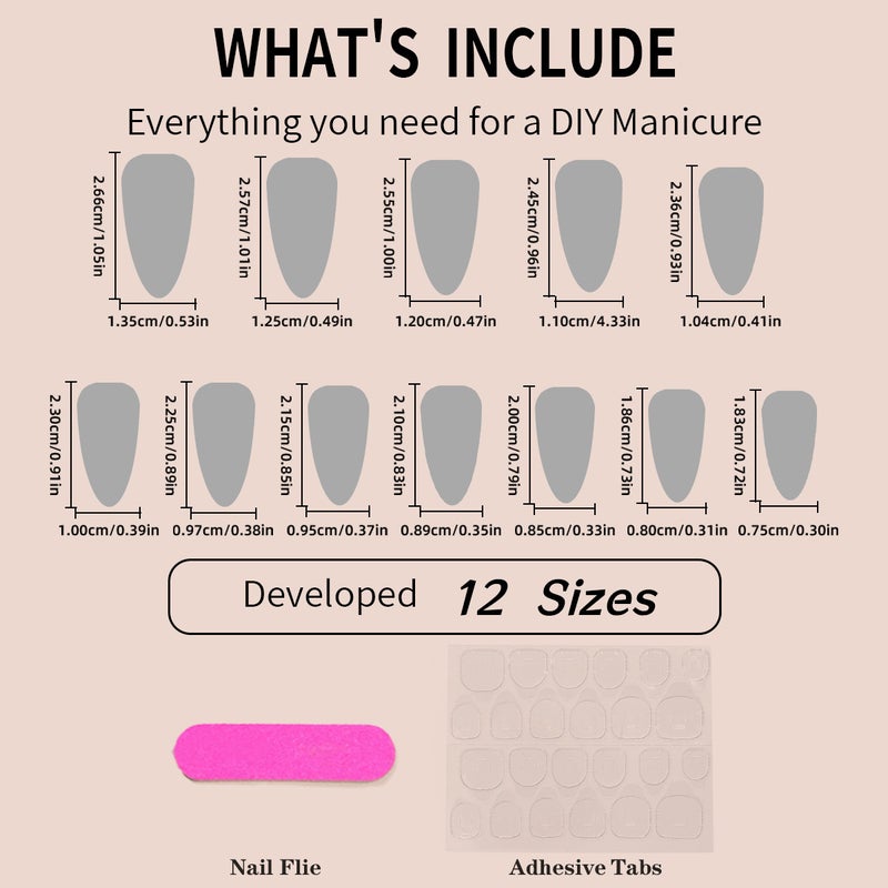 Almond Shape Crystal False Nails - Image 4