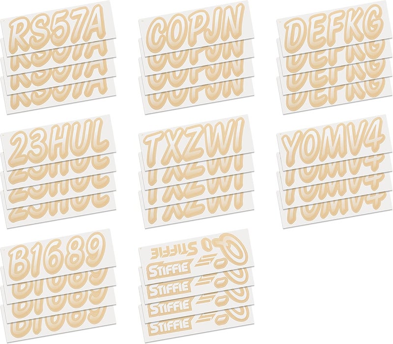 Stiffie Whipline White/Tan 3" Boat & PWC Registration Decals • Numbers Letters Stickers - Image 4