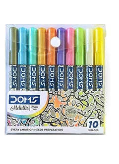 DOMS DOMS 10 Shades Metallic Brush Pens  - Image 2