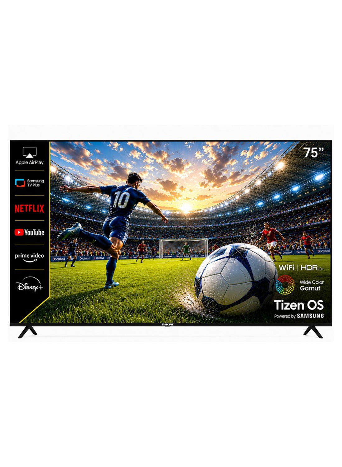 75-inch 4K UHD Smart TV Tizen OS (Samsung Powered) Ultra HD LED Television | HDR10 | Voice Control | Built-in WiFi | Bluetooth 2.1 + EDR | 5000:1 Contrast | 3 HDMI | 2 USB - 75QTZN4KSLED 75QTZN4KSLED Black