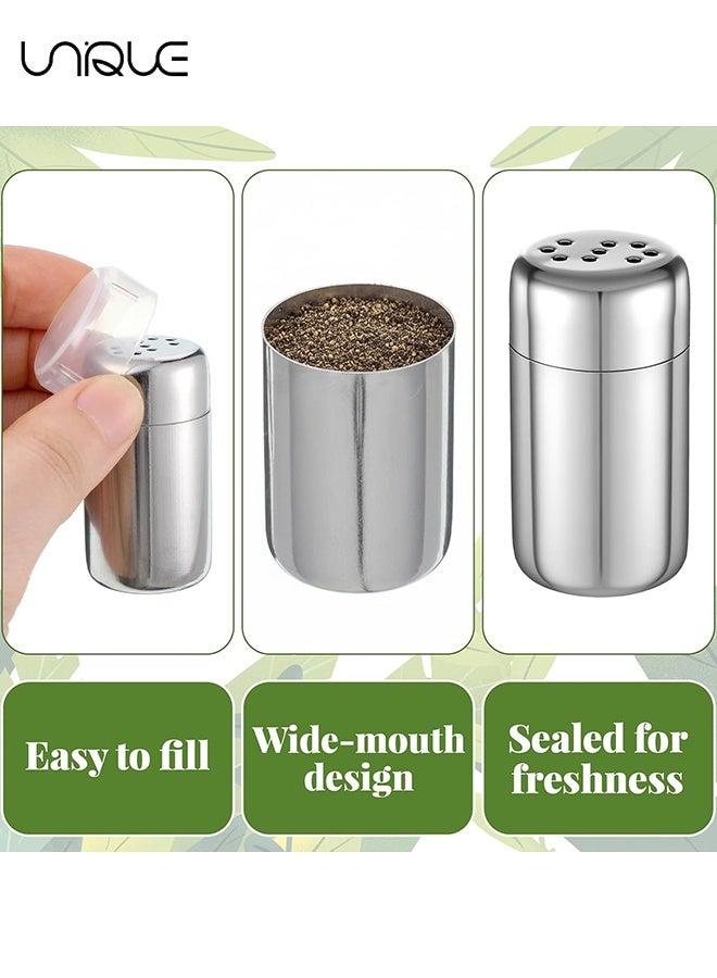 Unique 4-Pack Travel Salt Shaker, Travel Salt and Pepper Shakers Mini Seasoning Bottles with Lid, Portable Spice Container for Camping, Lunch Box, Leak-Proof (1.9”h X 0.98”w) - Image 5
