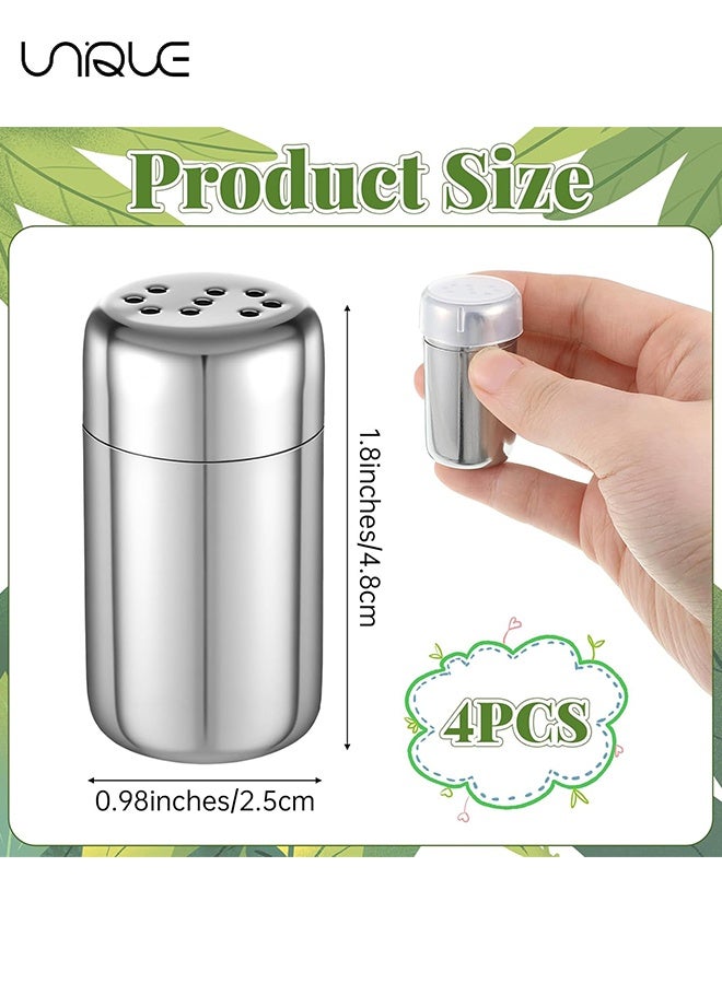 Unique 4-Pack Travel Salt Shaker, Travel Salt and Pepper Shakers Mini Seasoning Bottles with Lid, Portable Spice Container for Camping, Lunch Box, Leak-Proof (1.9”h X 0.98”w) - Image 2