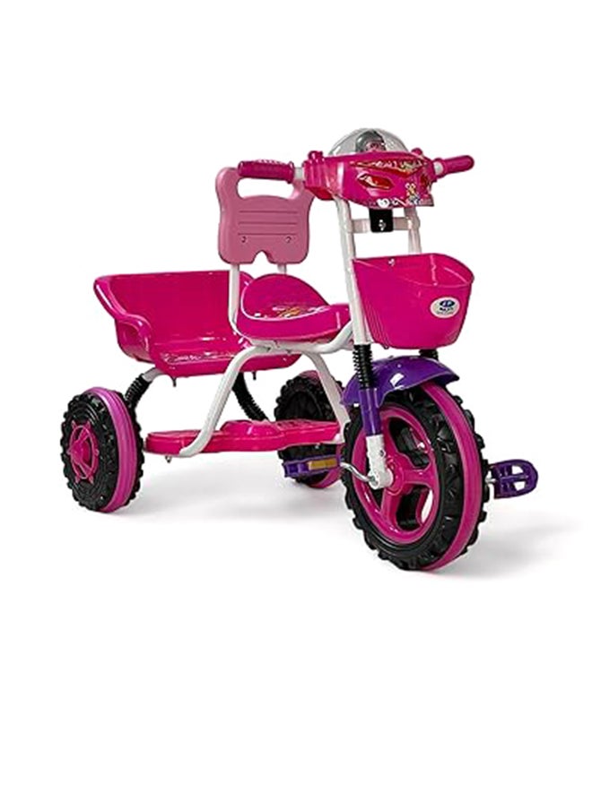 AL BADER Kids Balance Bike Kids Tricycles for 2-6 Years, Three Wheel Tricycle For Toddlers with Two Seats for 2 Children, 3 Wheel Baby Bicycle With Basket, Toddlers Trike With Music and Lights, Pink  - Image 5