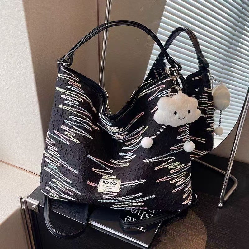 Women's Embroidered Fabric Shoulder Bag 3-in-1 - Image 3