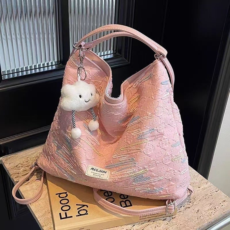 Women's Embroidered Fabric Shoulder Bag 3-in-1 - Image 2