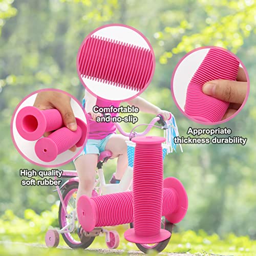 Coolrunner Bicycle Handle Bar Mushroom Grips BMX for Boys and Girls Bikes (Pink 2) - Image 4