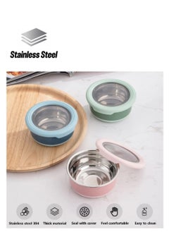 Salad Dressing Containers To Go, 7.4 OZ Dressing Containers for Condiments, Stainless Steel Small Condiment Containers with Lids, Leakproof Condiment Cups, Set of 3, BPA Free