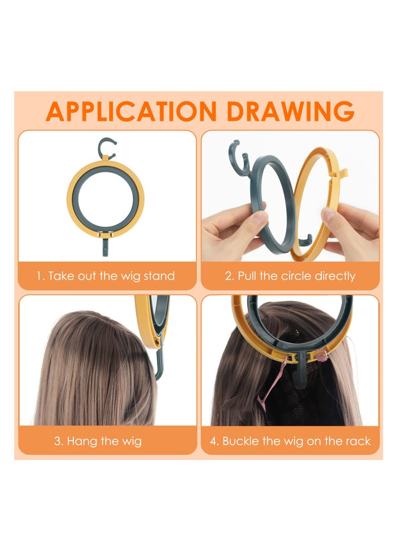 Generic - 4-Pack Collapsible Wig Stand, Versatile Hanging Wig and Hat Holder, Open Design for Quick Drying, Portable Display Tool for Women's Wigs, Ideal for Storage and Display. - Image 1