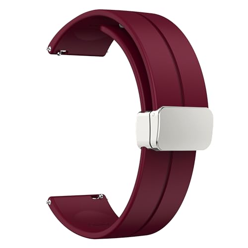 LYSMVIVI Magnetic Watch Band 22mm 20mm 19mm 18mm 16mm With Quick Release Soft Silicone Sport Watch Band for Men Women, Magnetic Silicone Replacement Strap - Image 1