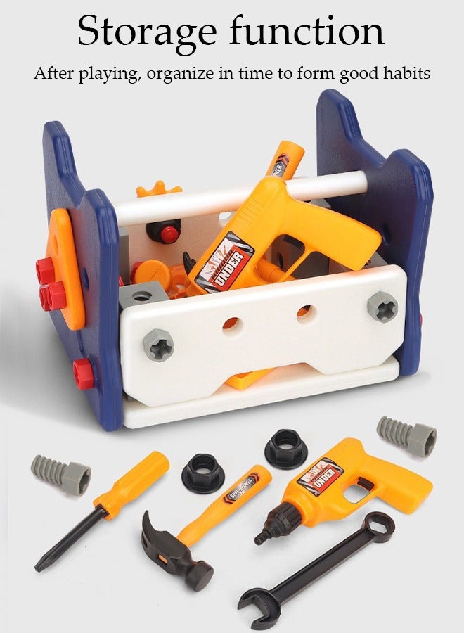 DUNISO Children's tool set, 40 pieces of children's electric drill repair tool set, children's toolbox with electric drill toy hammer, role-playing game tools, suitable for boys and girls aged 3-10 as gifts  - Image 4