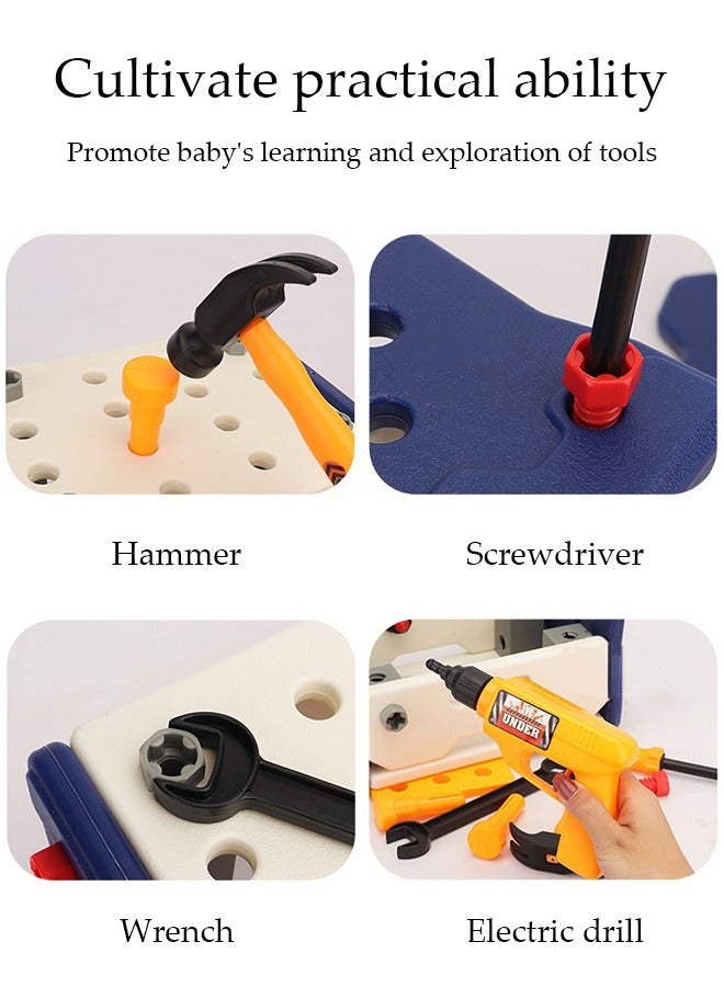 DUNISO Children's tool set, 40 pieces of children's electric drill repair tool set, children's toolbox with electric drill toy hammer, role-playing game tools, suitable for boys and girls aged 3-10 as gifts  - Image 2
