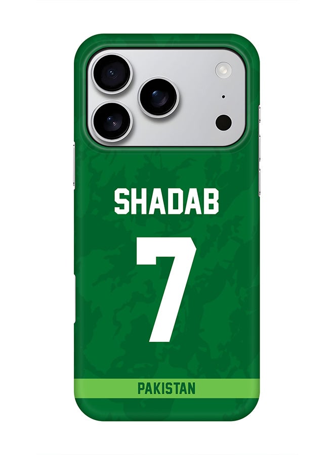 Stylizedd For iPhone 17 Pro,Case, [Compatible with MagSafe] Magnetic cover Slim fit Protection Matte, - Pakistan Shadab Khan, Jersey No 7