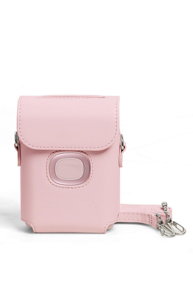 For Fujifilm Instax Mini Link 2 Printer Case Storage Bag PU Hard Protection Cover Compatible with Link2 Printer Accessory Protective Pouch for Smartphone Printer Pink - Image 1