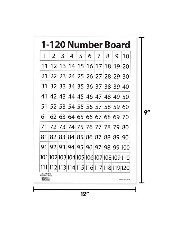 Learning Advantage LEARNING ADVANTAGE Dry Erase Boards - Numbers 1-120 - Set of 10 - Number Chart for Kids - Teach Early Numeracy - Hands-On Math Manipulatives  - Image 3