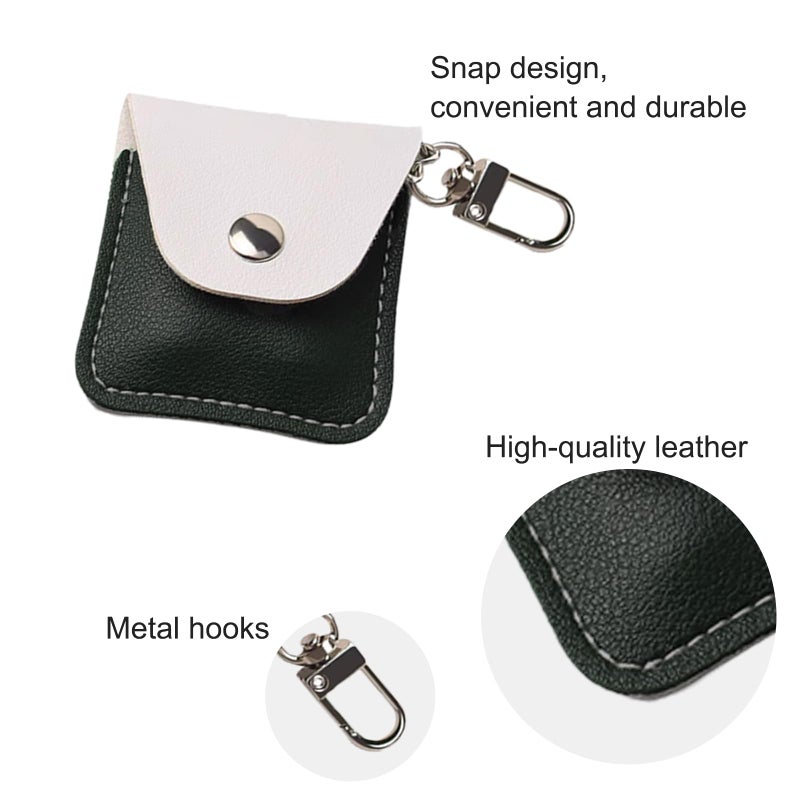 KONIDUN Leather Ring Holder Keychain for Gym, Portable Jewelry Travel Ring Keeper Case for Wedding ring and Necklaces, Quarter Holder Keychain - Image 4