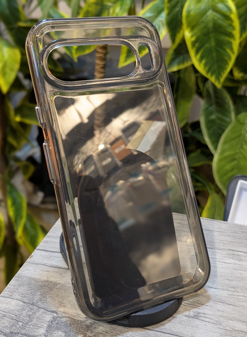 Dark Transparent Case for Google Pixel 9 Pro XL – Unique Protection, Shockproof Drop Protection, Slim TPU Bumper with Raised Edges for Screen & Camera Safety – Sleek & Durable Cover for Pixel 9 Pro XL