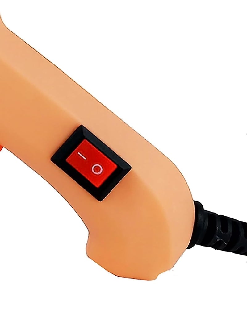 GLUN® مسدس غراء 20 واط بلون الخوخ مع عصي غراء 7 مم بطول 6 بوصات، زر تشغيل وإيقاف، مؤشر LED، عصي غراء شفافة لمتخصصي الحرف اليدوية وأعمال DIY (20 واط 10 عصي) - Image 4
