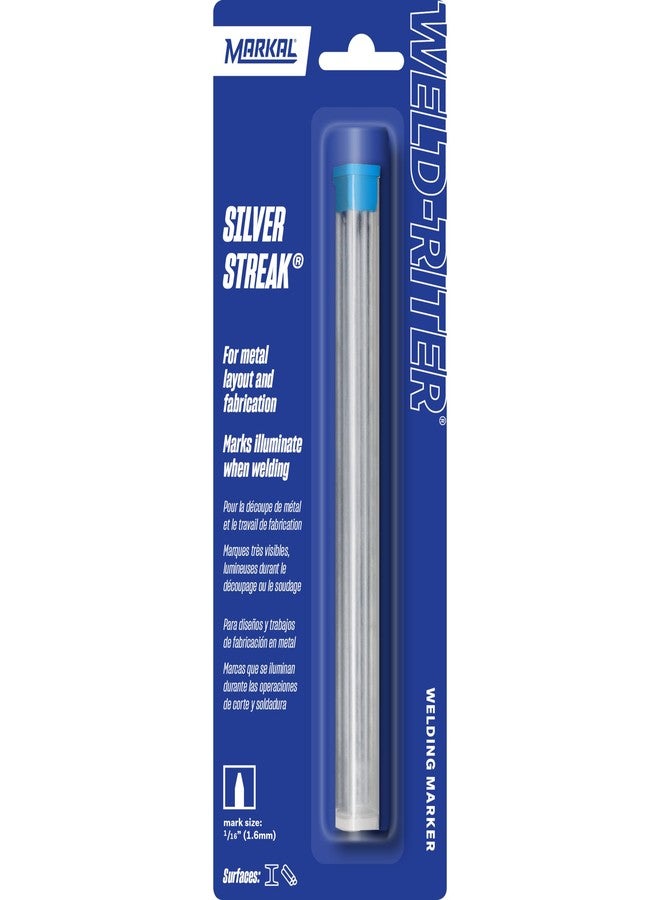 Markal 96007- Silver Streak Reflective Round Refills (6 Pk) for Markal 96006 Holder, Silver Color For Welding applications, Metal Layout & Fabrication Work - Image 1