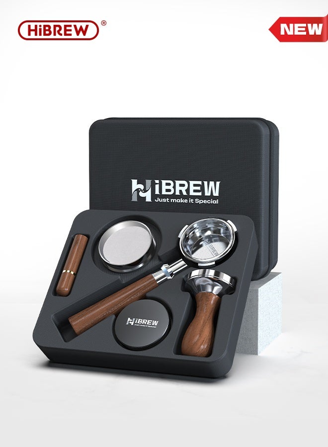 HiBREW H7A & H7 Espresso Barista Pro 58mm Bottomless Coffee Powder Handle Portafilter 304 stainless steel Tmaper Distributor - Image 1