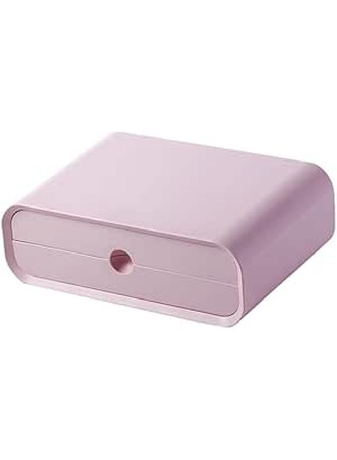 Pink Monitor Riser Stand with Storage Drawer Desktop Organizer for Office Students - Image 1