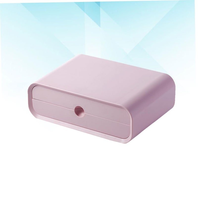 Pink Monitor Riser Stand with Storage Drawer Desktop Organizer for Office Students - Image 4
