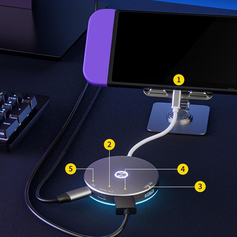 بطاقة التقاط الفيديو لواجهة الوسائط المتعددة عالية الدقة 4K بدقة 1080P 60Hz من نوع C USB3.0 مع شحن سريع بقدرة 100W PD لجهاز Deck - Image 2