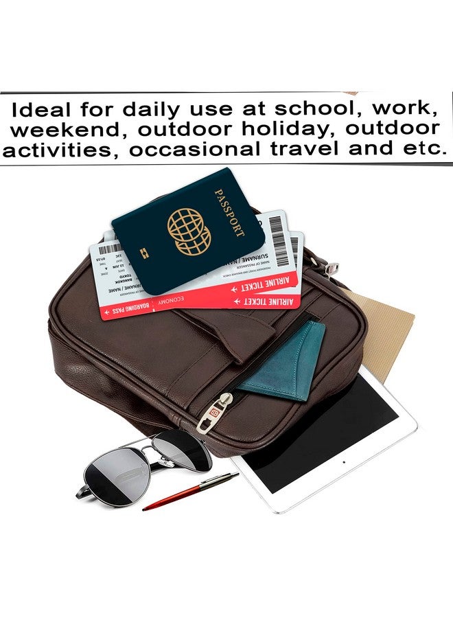 Storite Storite Stylish PU Leather Padded Sling Cross Body Travel Office Business Messenger One Side Shoulder Bag for Men Women (Brown - 25 x 20 x 7 Cm) - Image 5