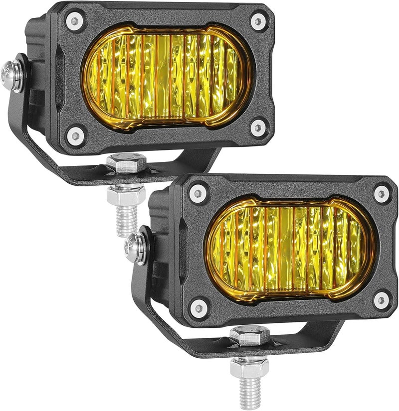 مصابيح LED صفراء 2 قطعة 40 واط 3 بوصة مصابيح LED غمر صفراء مصابيح ضباب مصابيح صغيرة كهرمانية مصابيح قيادة للطرق الوعر�� مصابيح خندق للشاحنات والدراجات النارية ومركبات UTV ودراجات الطين وسورون - Image 1