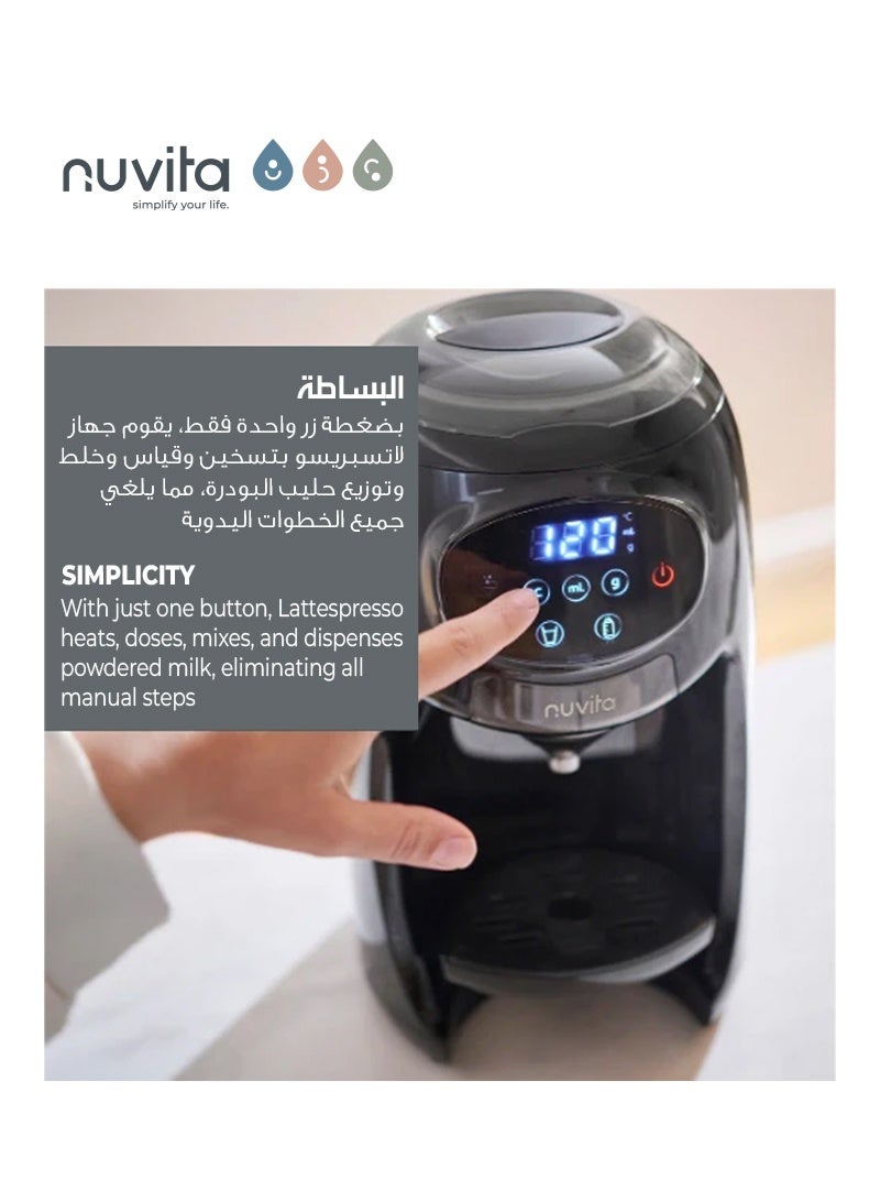 Nuvita Lattespresso Instant Formula Milk Maker | Heats, Doses & Mixes Milk | 10-Second Bottle Ready | 4 Temperature Options | Compatible with All Bottles & Formula Brands | Large Capacity - Image 2
