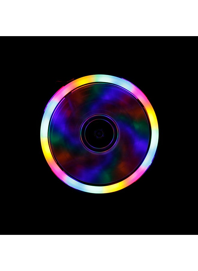 12cm Aurora RGB Eclipse LED Color Changing Dual Aperture Desktop Computer Case Fan with Large 4P Interface (5-Pack) - Image 3