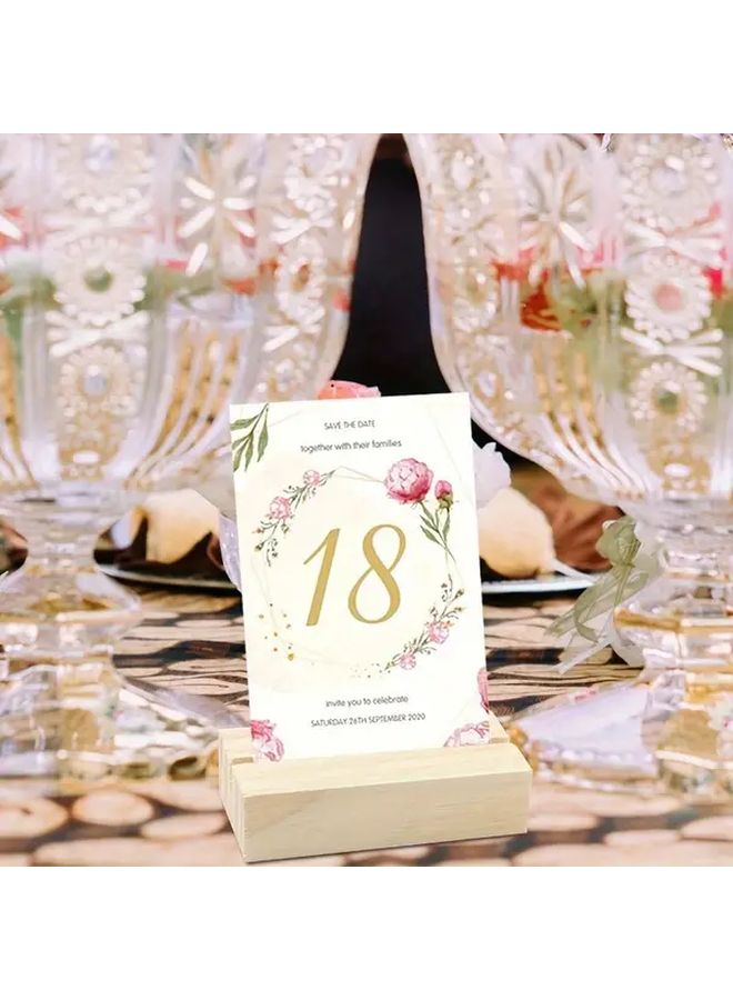 20pcs Natural Wood Paper Place Card Holders Smooth Light Wood Finish Table Number Displays - Image 3