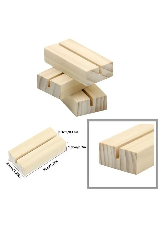 20pcs Natural Wood Paper Place Card Holders Smooth Light Wood Finish Table Number Displays - Image 4