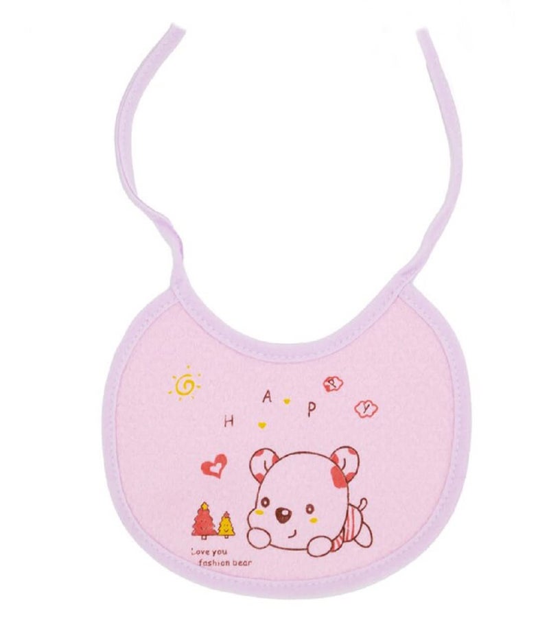 Tinny Tots Baby Pack of 4 Double Layered Waterproof Feeding Aprons Bibs Cute Attractive Designs Drool Knot Style Bib Set For New Borns/Toddlers (DESIGN 5; HAPPY FACE; 0-12 MONTHS) - Image 4