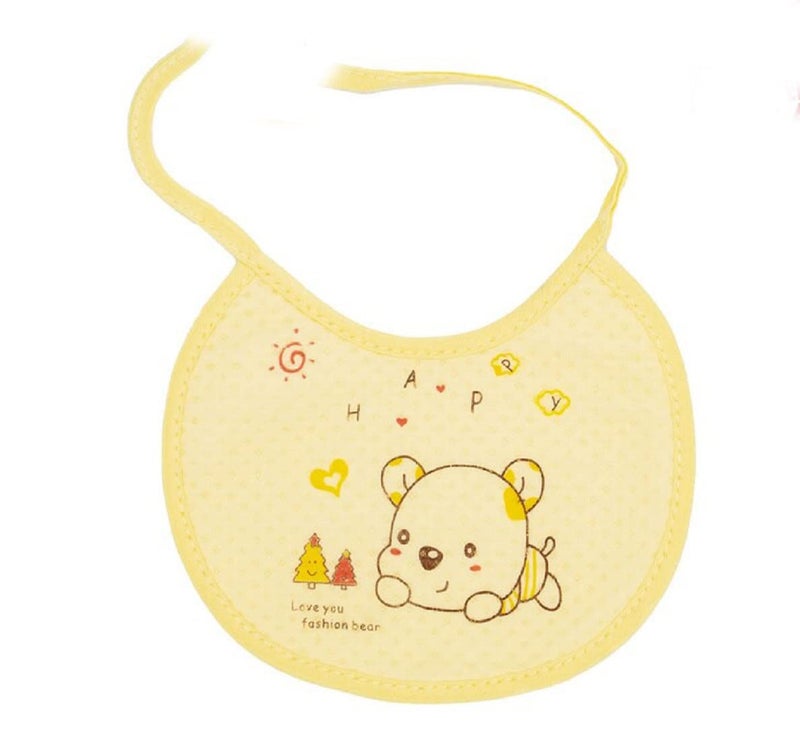 Tinny Tots Baby Pack of 4 Double Layered Waterproof Feeding Aprons Bibs Cute Attractive Designs Drool Knot Style Bib Set For New Borns/Toddlers (DESIGN 5; HAPPY FACE; 0-12 MONTHS) - Image 2