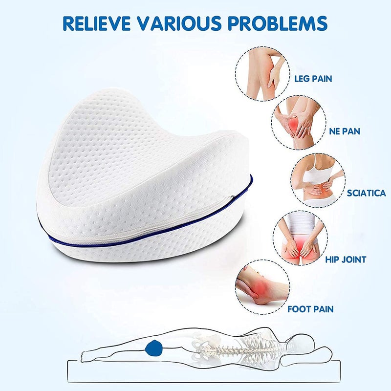 YESVIYA Sleeping Memory Foam Support Pillow - Smoothing Pain Relief for Sciatica, Back, HIPS, Knee, Joints and Pregnancy Leg Cushion with Washable Cover - Image 2