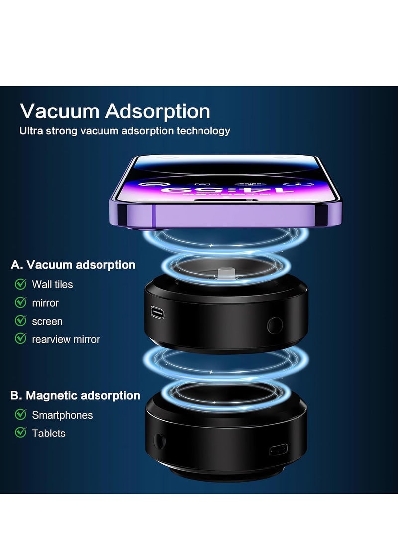 ELTRAZONE Magnetic Vacuum Suction Phone Holder for Car/Gym/Mirror/Smooth Surface-Magnetic Suction Phone Mount, Hands-free Magnetic Cell Phone Holder (Black) - Image 4