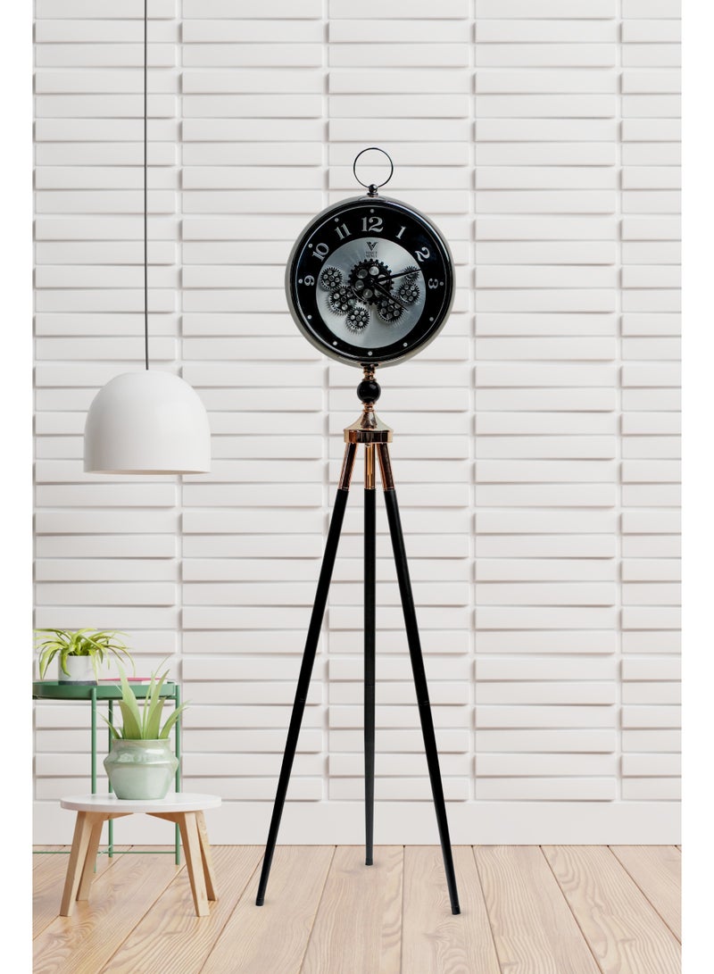 VOGUE VENUE Premium Vintage Tripod Floor Clock | Adjustable Wooden Stand | Antique Style Decorative Standing Clock for Living Room, Office & Home Décor - Image 4