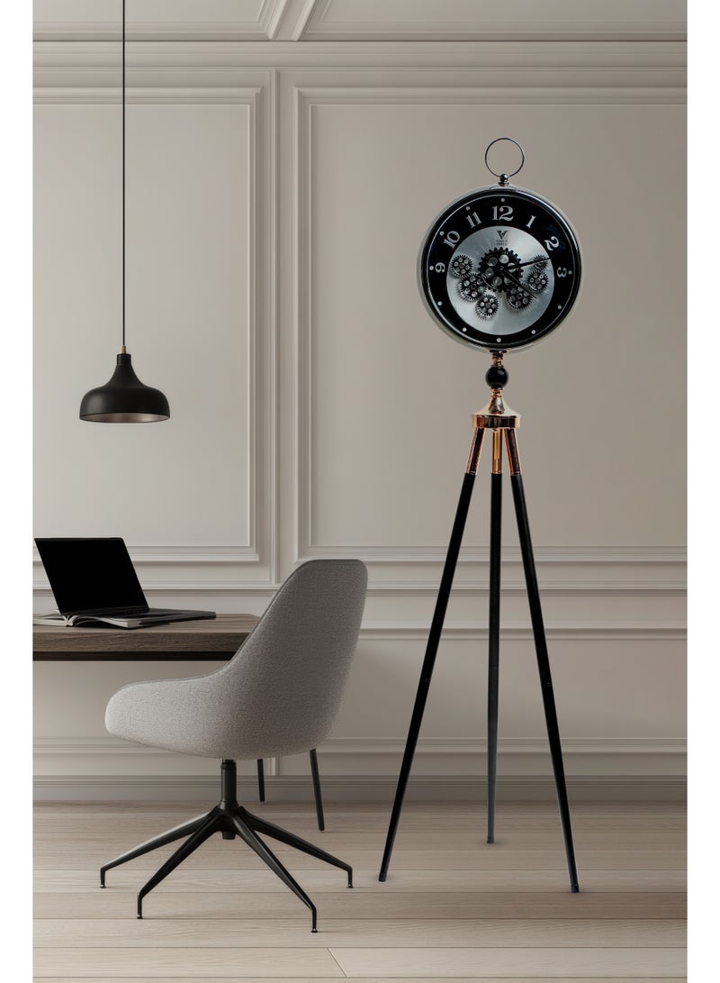 VOGUE VENUE Premium Vintage Tripod Floor Clock | Adjustable Wooden Stand | Antique Style Decorative Standing Clock for Living Room, Office & Home Décor - Image 3
