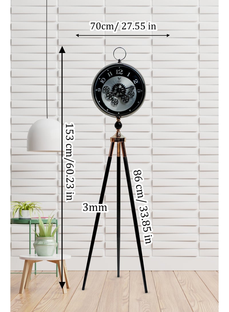 VOGUE VENUE Premium Vintage Tripod Floor Clock | Adjustable Wooden Stand | Antique Style Decorative Standing Clock for Living Room, Office & Home Décor - Image 5