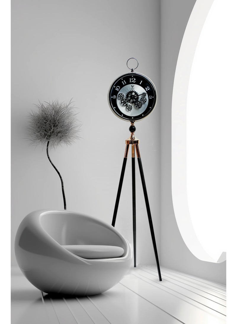 VOGUE VENUE Premium Vintage Tripod Floor Clock | Adjustable Wooden Stand | Antique Style Decorative Standing Clock for Living Room, Office & Home Décor - Image 1