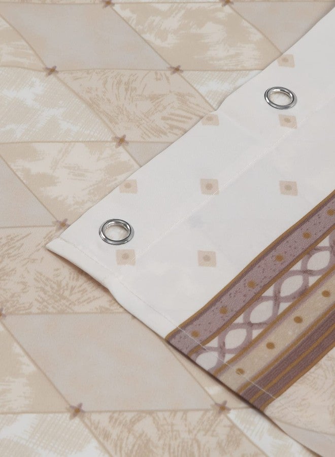 MVSUTA Corinthia Classic Beige Polyester Fabric Cream Printed Elegant Farmhouse Shower Curtains,Contemporary Ivory Decorative Waterproof Modern Cloth Tan Bathroom Curtains,72" W x 72" L - Image 5